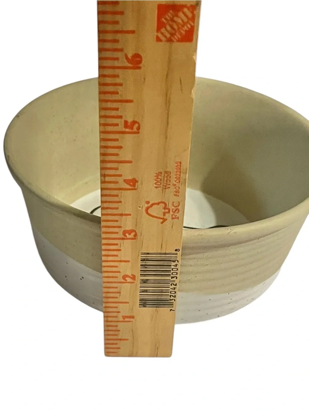 Top Paw Two Tone Ceramic Pet Bowl Gold/Cream “Lets Eat” Bone in Bottom 6” x 3”
